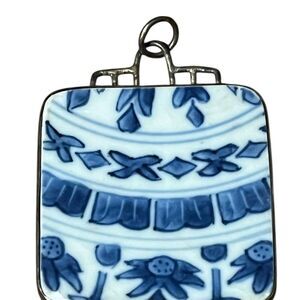 Artisan Blue and White Pendant Necklace